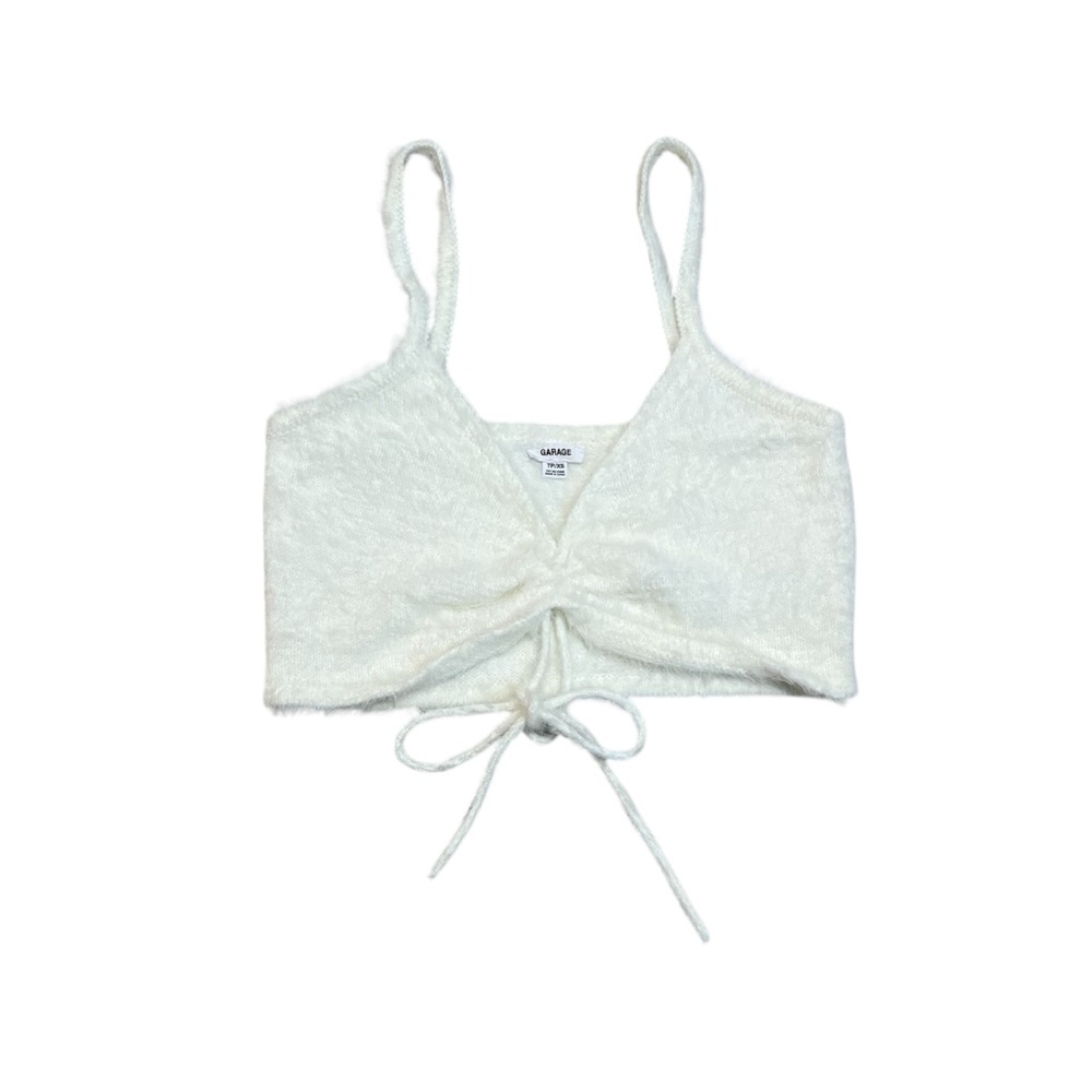 Super soft furry white crop top